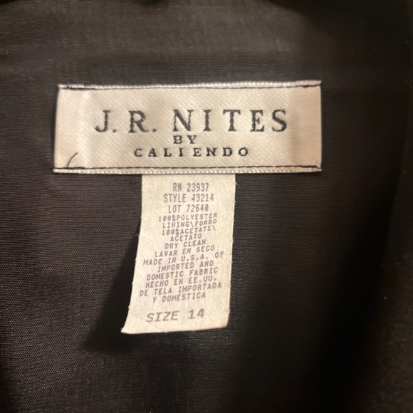 Black Crepe J.R. Nites Evening Jacket with Satin collar.  Sz.14. - Picture 2 of 10